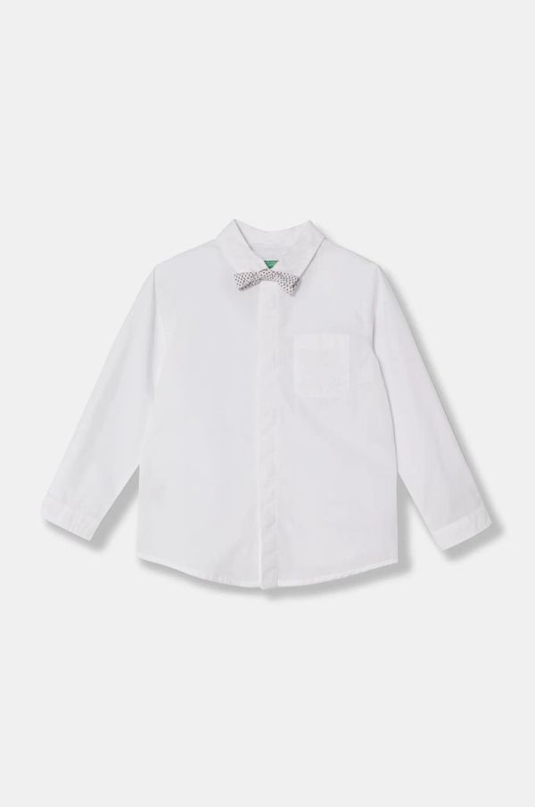 United Colors of Benetton Otroška bombažna srajca United Colors of Benetton bela barva, 59UXGQ029