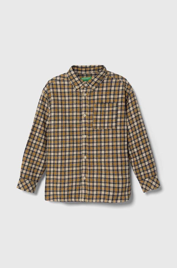 United Colors of Benetton Otroška bombažna srajca United Colors of Benetton rumena barva