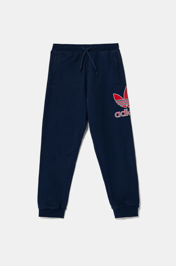 adidas Originals Otroška bombažna trenirka adidas Originals mornarsko modra barva, JC9142