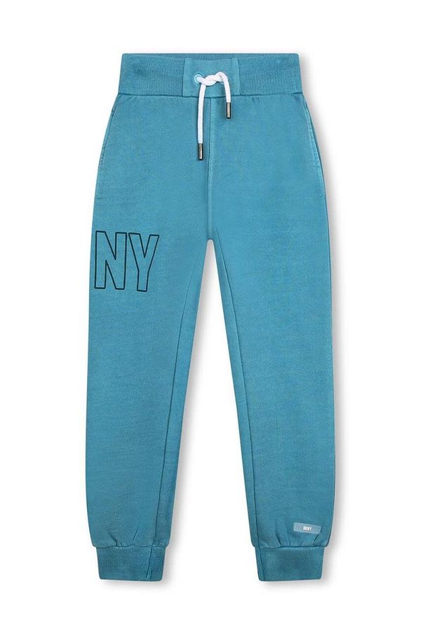 DKNY Otroška bombažna trenirka Dkny zelena barva