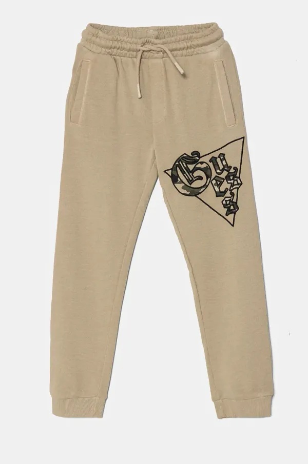 Guess Otroška bombažna trenirka Guess bež barva, L4BQ11 KAD74