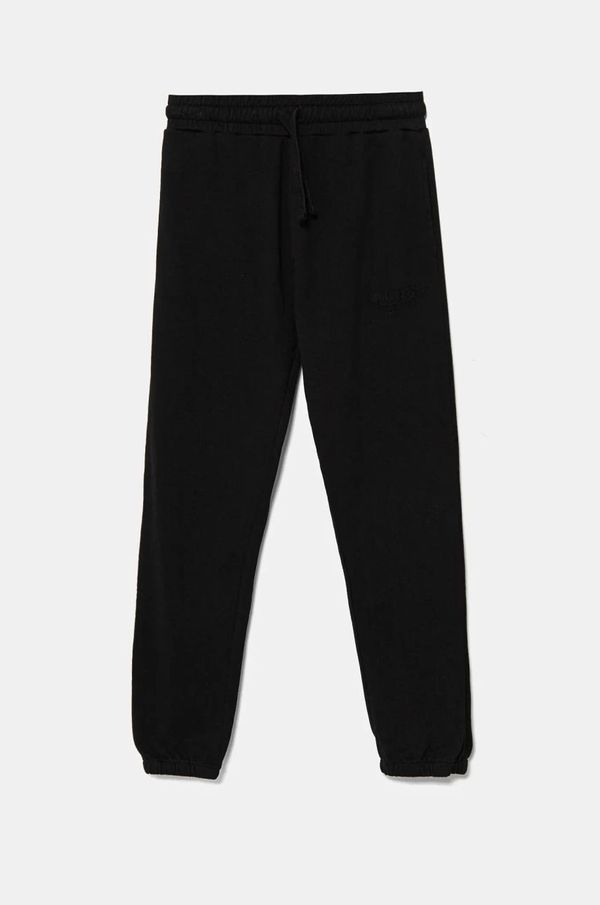 Guess Otroška bombažna trenirka Guess črna barva, L5RQ14 KAD74