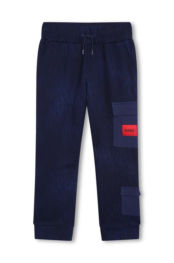 Hugo Otroška bombažna trenirka HUGO mornarsko modra barva