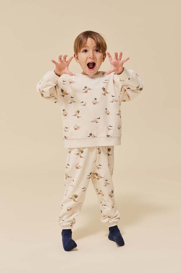 Konges Sløjd Otroška bombažna trenirka Konges Sløjd bež barva