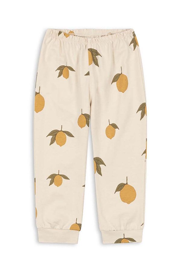 Konges Sløjd Otroška bombažna trenirka Konges Sløjd DREY PANTS GOTS bež barva, KS101488