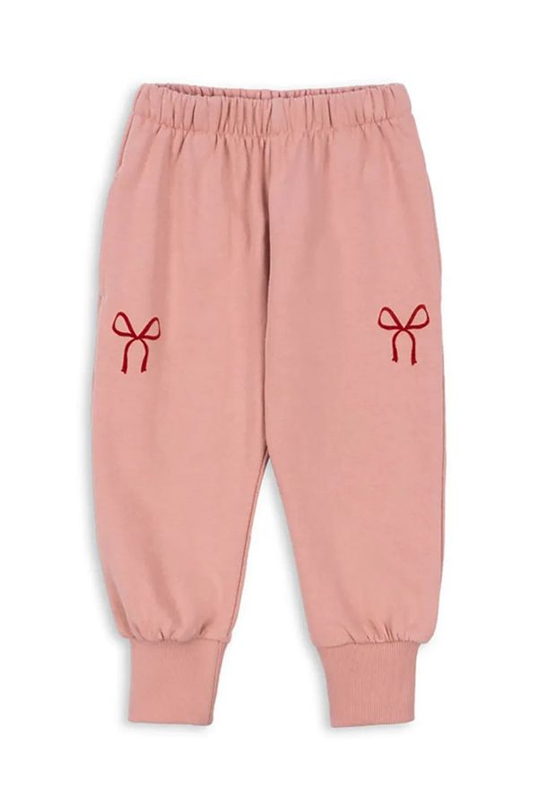 Konges Sløjd Otroška bombažna trenirka Konges Sløjd LOUPY LOU SWEAT PANTS GOTS roza barva, KS102027