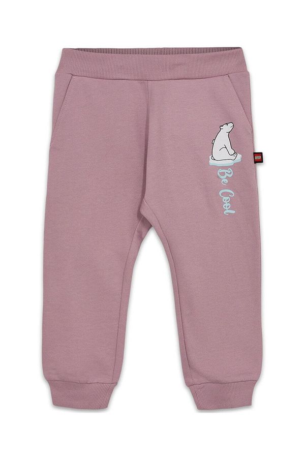 Lego Otroška bombažna trenirka Lego LWPECOS 600 vijolična barva, 12011360