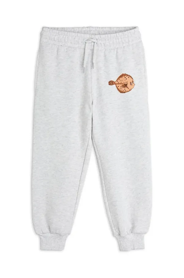 Mini Rodini Otroška bombažna trenirka Mini Rodini Flundra siva barva, 2523011794