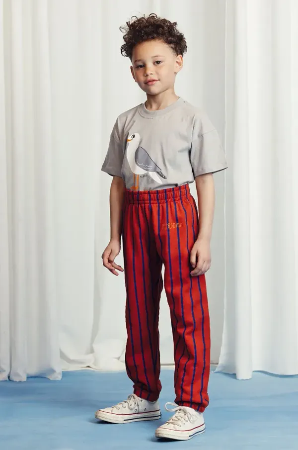 Mini Rodini Otroška bombažna trenirka Mini Rodini rdeča barva, 2523013442