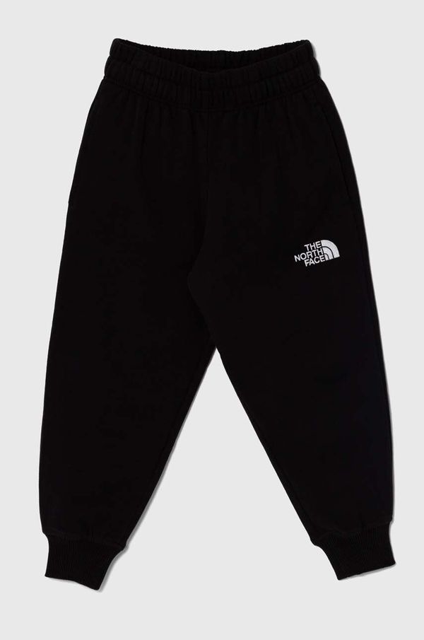 The North Face Otroška bombažna trenirka The North Face OVERSIZED JOGGERS črna barva