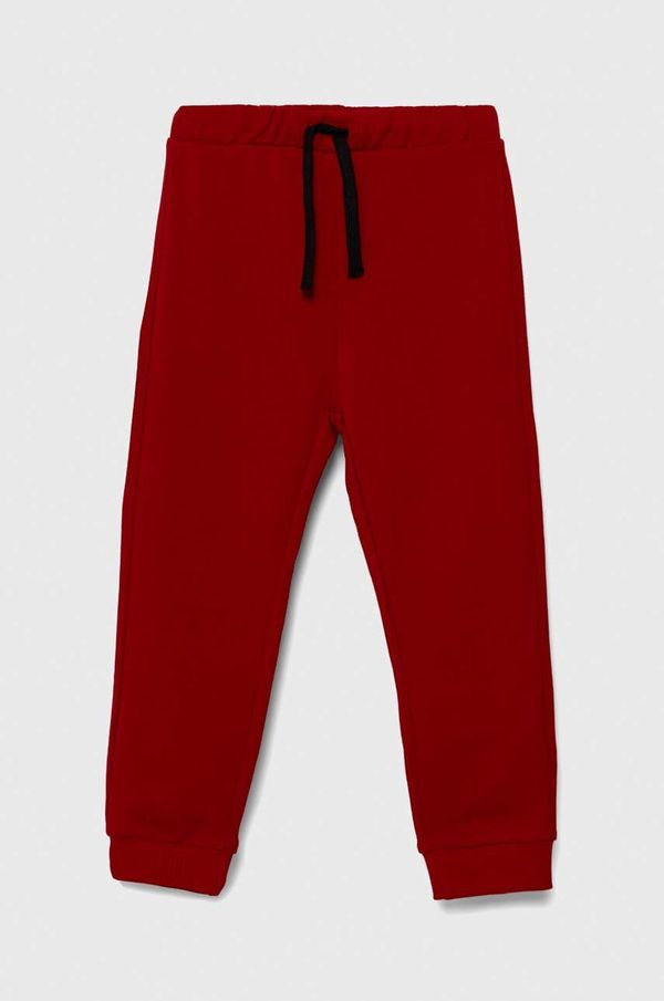 United Colors of Benetton Otroška bombažna trenirka United Colors of Benetton rdeča barva