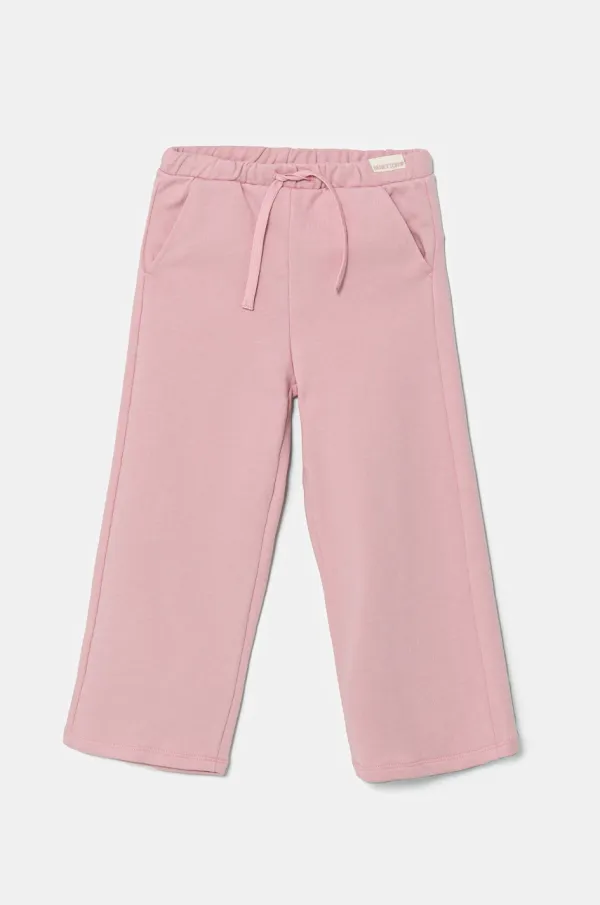 United Colors of Benetton Otroška bombažna trenirka United Colors of Benetton roza barva, 3UNIGF04P