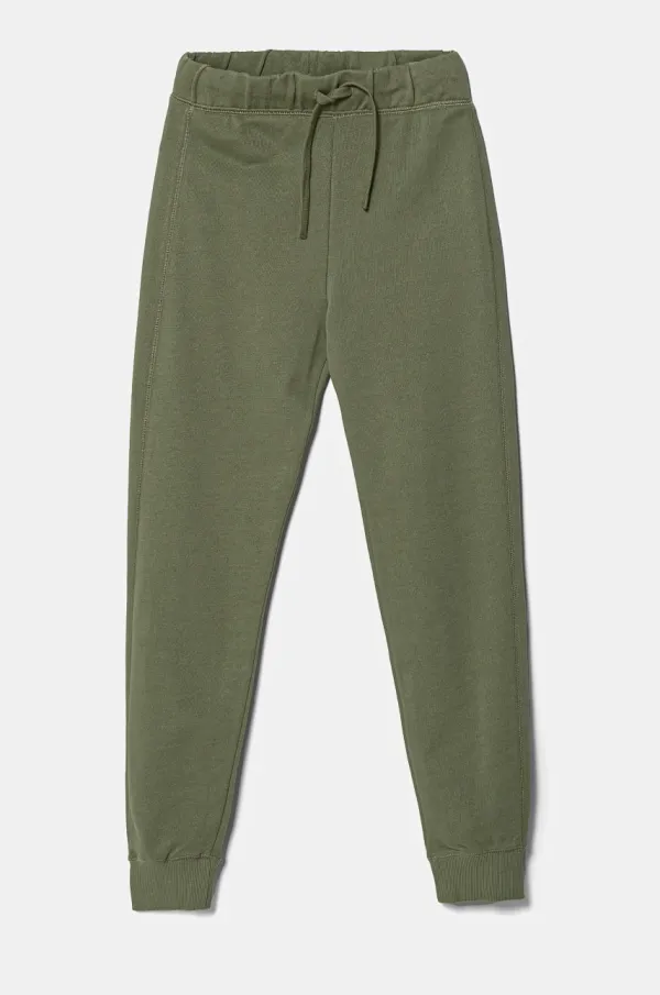 United Colors of Benetton Otroška bombažna trenirka United Colors of Benetton zelena barva, 3J68CF058