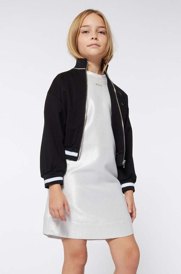 BOSS Otroška bomber jakna BOSS črna barva, J51092