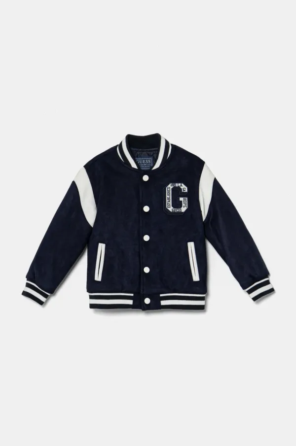 Guess Otroška bomber jakna Guess mornarsko modra barva, N5RL07 WG970