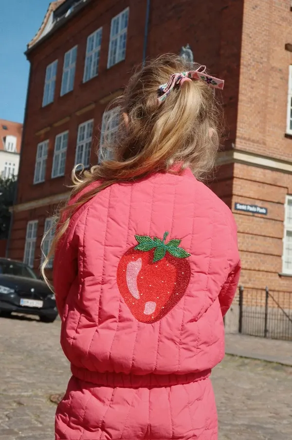 Konges Sløjd Otroška bomber jakna Konges Sløjd JUNO SPARKLE BOMBER JACKET roza barva, KS102314