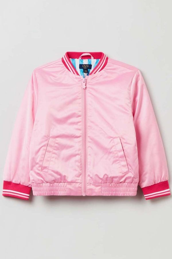 OVS Otroška bomber jakna OVS roza barva