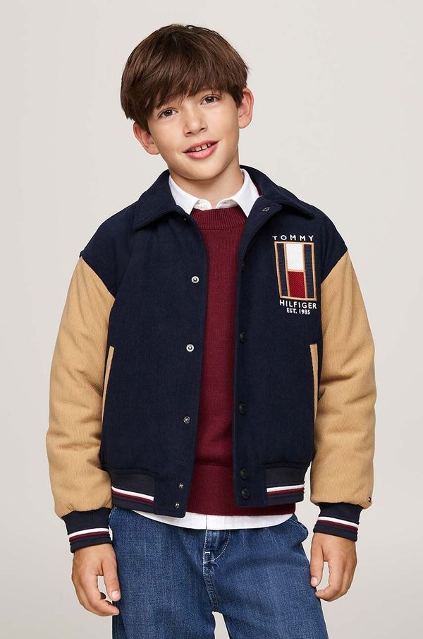 Tommy Hilfiger Otroška bomber jakna Tommy Hilfiger bež barva, KB0KB09403