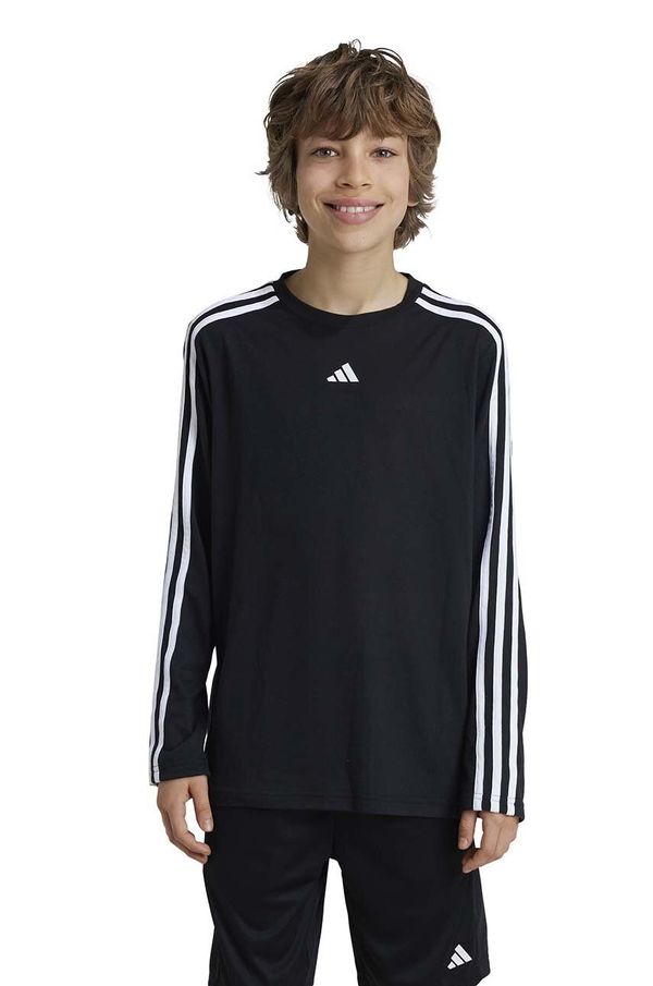 adidas Otroška dolga majica adidas J TR-ES 3S LS črna barva, IW0846