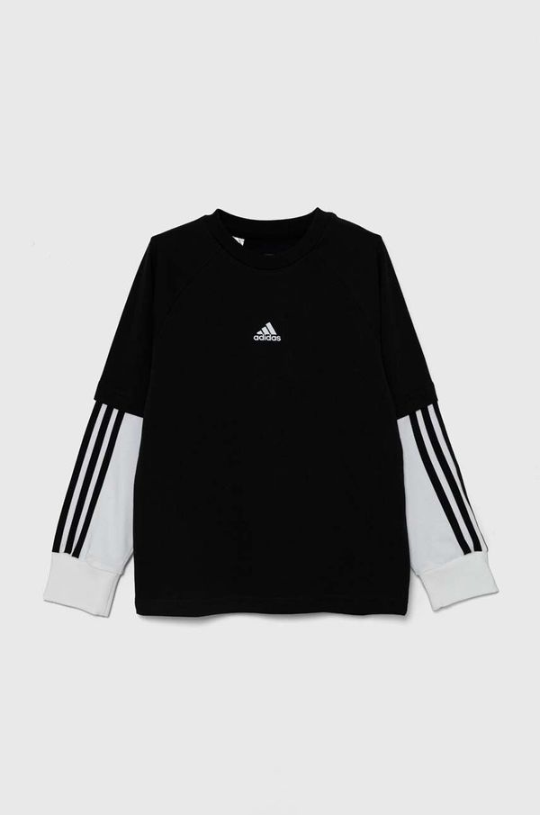 adidas Otroška dolga majica adidas JAM 2IN1 LS črna barva, IV7049