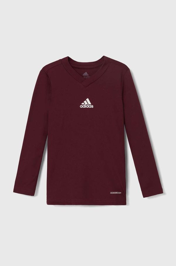 adidas Performance Otroška dolga majica adidas Performance TEAM BASE TEE Y bordo barva, GN7510