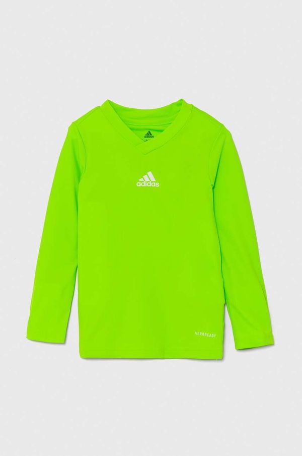 adidas Performance Otroška dolga majica adidas Performance TEAM BASE TEE Y zelena barva, GN7513