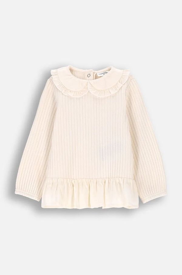 Coccodrillo Otroška dolga majica Coccodrillo bež barva, ELEGANT BABY GIRL