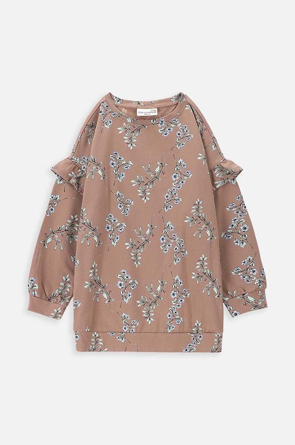 Coccodrillo Otroška dolga majica Coccodrillo rjava barva