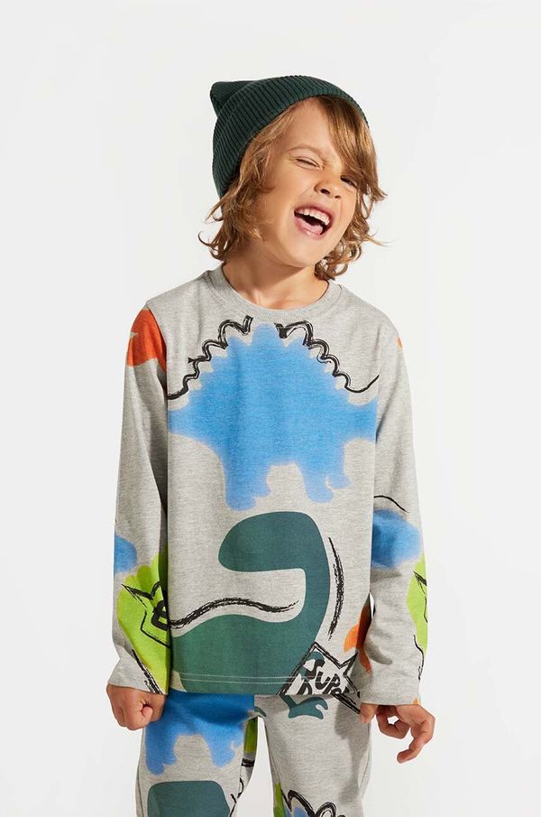 Coccodrillo Otroška dolga majica Coccodrillo siva barva, DIGITAL BOY KIDS