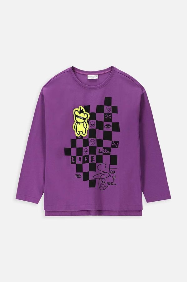 Coccodrillo Otroška dolga majica Coccodrillo vijolična barva