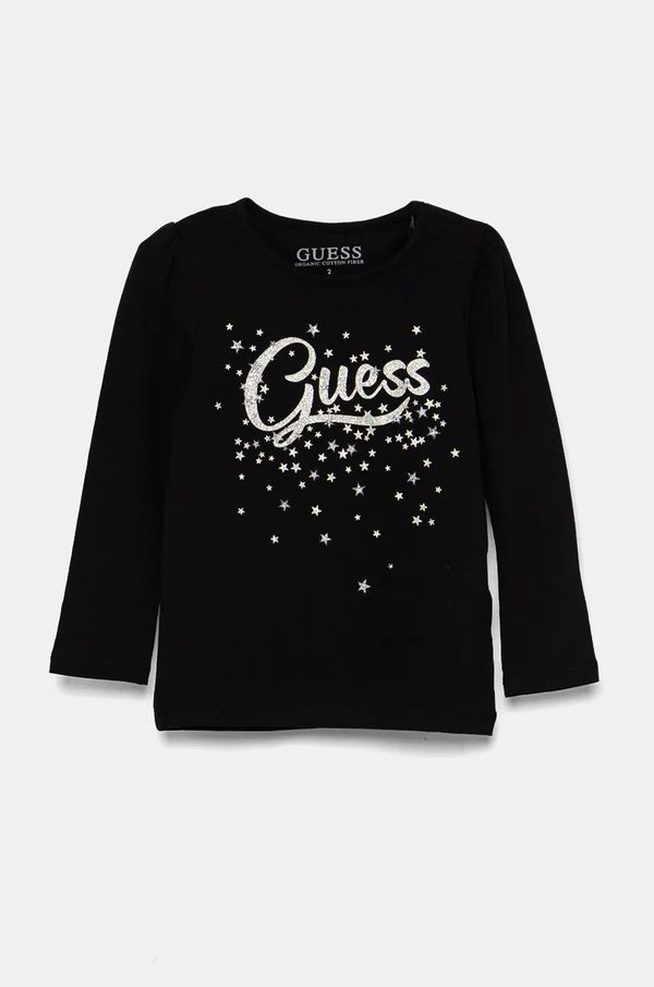 Guess Otroška dolga majica Guess črna barva, K4BI02 J1314