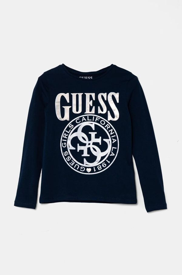 Guess Otroška dolga majica Guess mornarsko modra barva, J5RI21 K6YW4