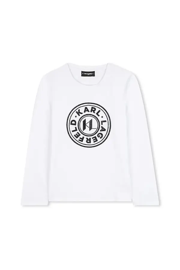 Karl Lagerfeld Otroška dolga majica Karl Lagerfeld