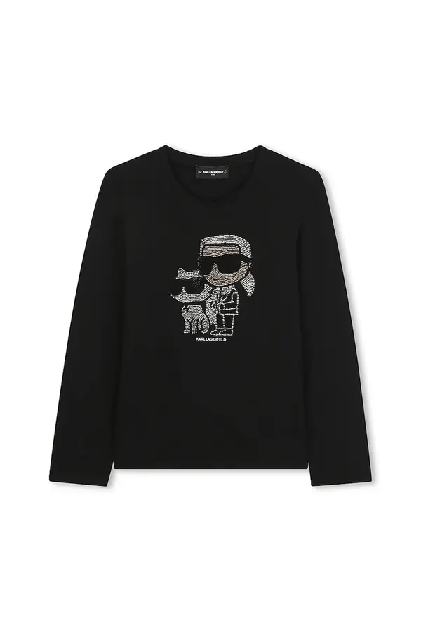 Karl Lagerfeld Otroška dolga majica Karl Lagerfeld