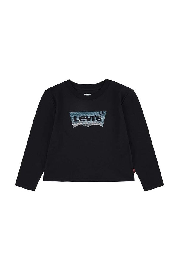 Levi's Otroška dolga majica Levi's črna barva