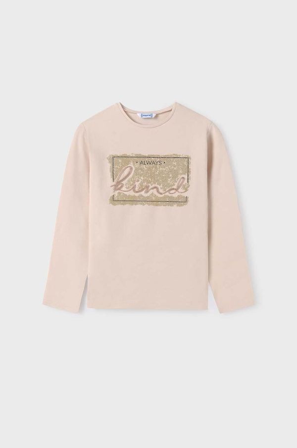 Mayoral Otroška dolga majica Mayoral bež barva