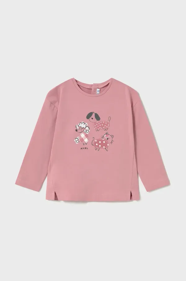 Mayoral Otroška dolga majica Mayoral roza barva, 1051