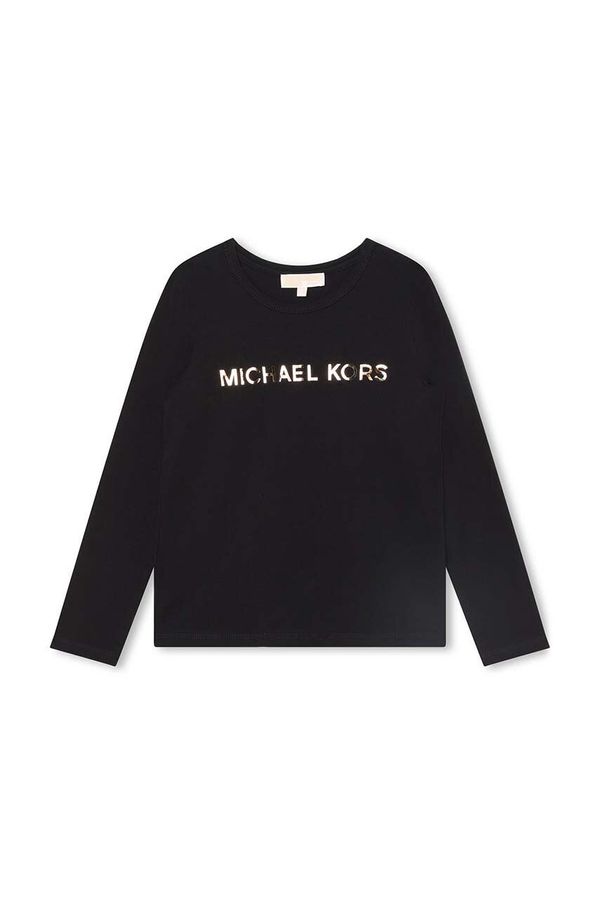 Michael Kors Otroška dolga majica Michael Kors črna barva