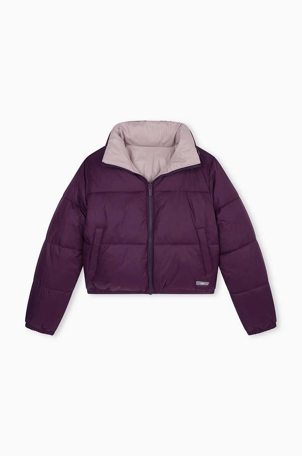 DKNY Otroška dvostranska jakna Dkny vijolična barva