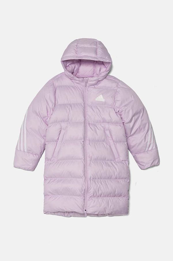 adidas Otroška jakna adidas J FI 3S PARKA vijolična barva, IX3631