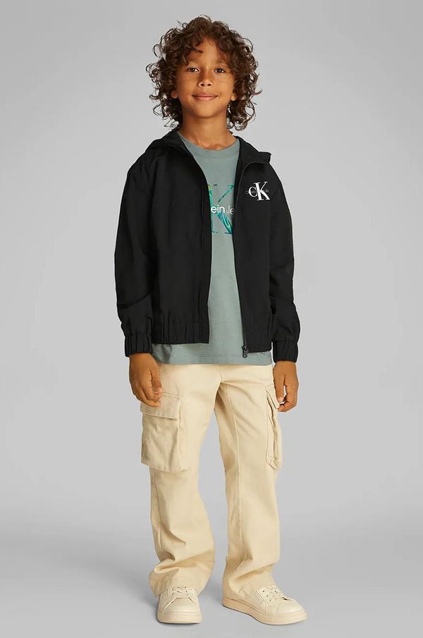 Calvin Klein Jeans Otroška jakna Calvin Klein Jeans črna barva, IB0IB02500