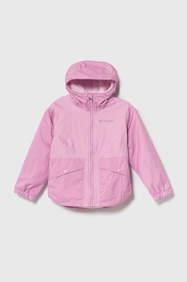 Columbia Otroška jakna Columbia Rainy Trails Fleece roza barva