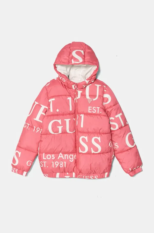 Guess Otroška jakna Guess roza barva, H4BJ05 WCFM0