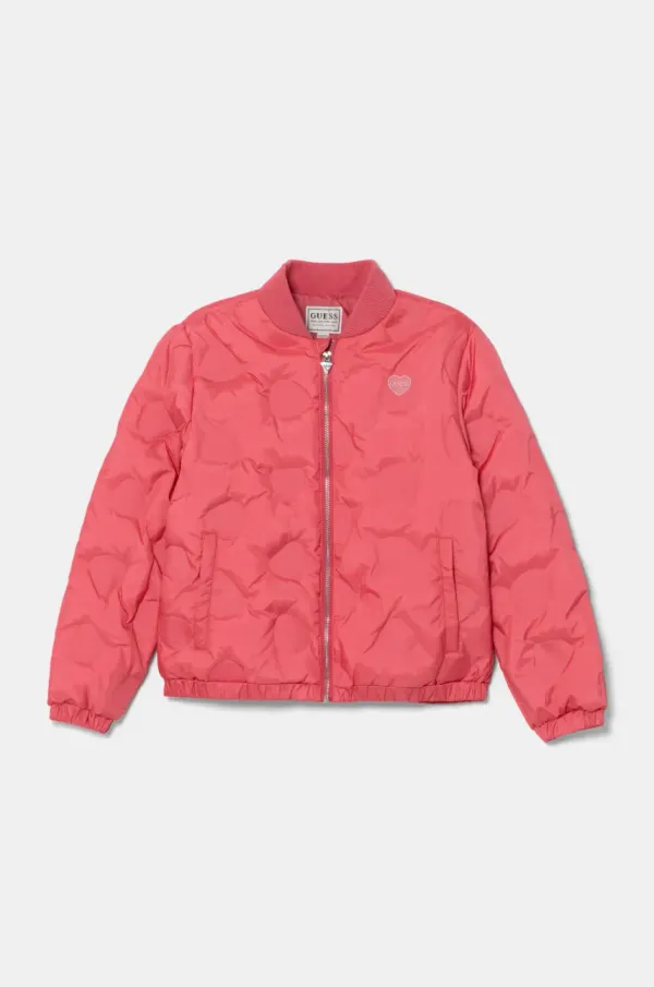 Guess Otroška jakna Guess roza barva, K5RL03 WCFM0