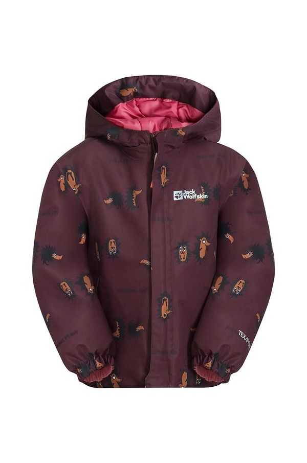 Jack Wolfskin Otroška jakna Jack Wolfskin GLEEL 2L INS PRINT bordo barva