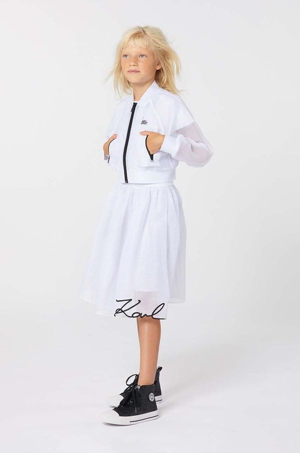 Karl Lagerfeld Otroška jakna Karl Lagerfeld bela barva