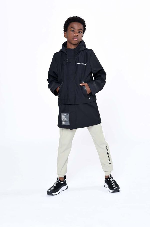 Karl Lagerfeld Otroška jakna Karl Lagerfeld črna barva