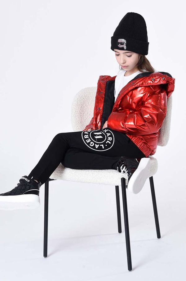 Karl Lagerfeld Otroška jakna Karl Lagerfeld rdeča barva