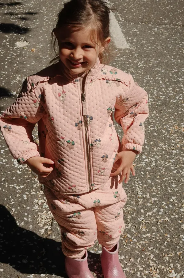 Konges Sløjd Otroška jakna Konges Sløjd THERMO FRILL JACKET GRS roza barva, KS102318