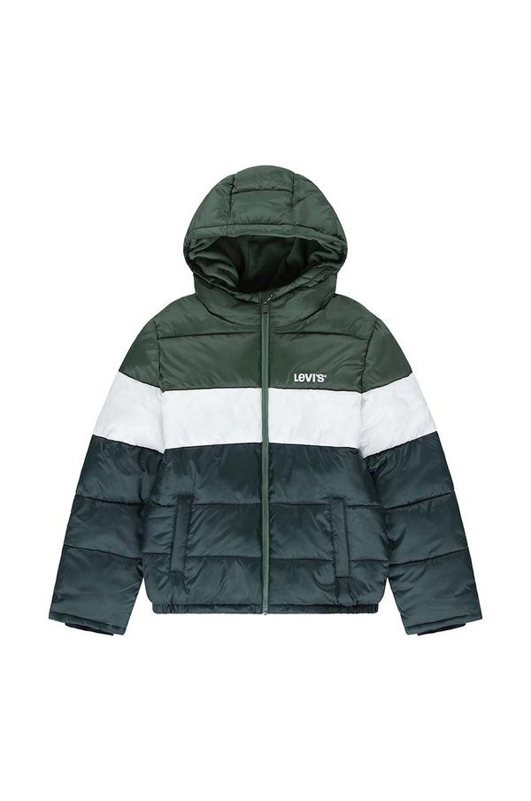 Levi's Otroška jakna Levi's BOY'S COLOR BLOCK PUFFER zelena barva, 9EL263